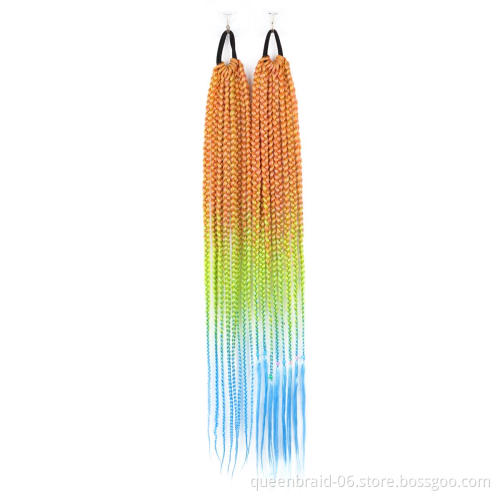 Ponytail Hair Extensions False Overhead Tail With Rubber Elastic Band Braiding Hairpiece Pigtail Synthetic
